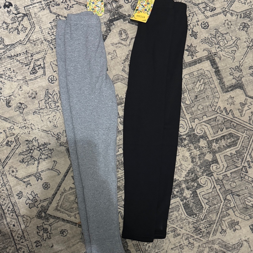 Girls Gray and Black Leggings Set